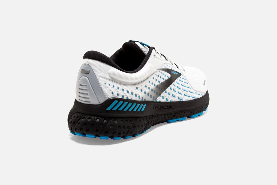 Brooks Adrenaline Gts 21 Road Loopschoenen Heren - Wit/Zwart/Blauw - 728901XSA